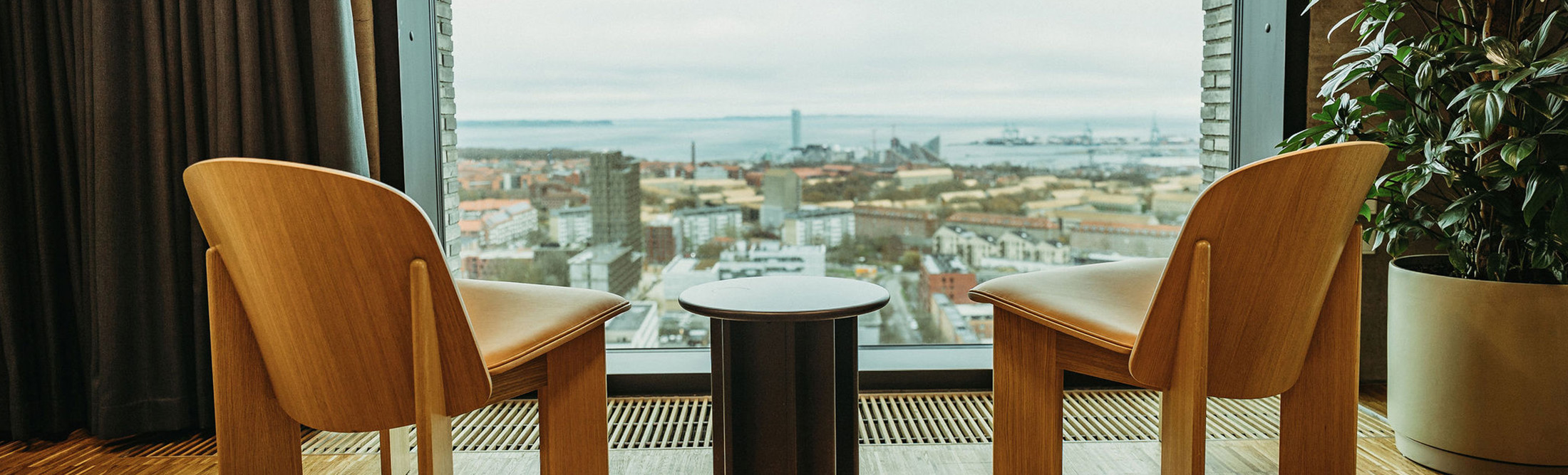 View over Aarhus and the harbour from our office at Katrinebjerg