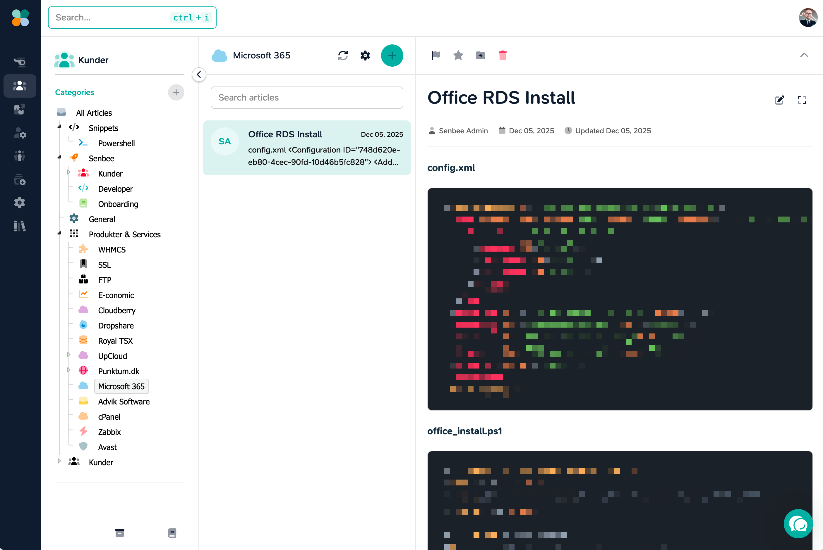 Knowledgebase article editor
